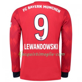 Divisa di Calcio Bayern Monaco Lewandowski 9 Prima 2018/2019 Manica Lunga
